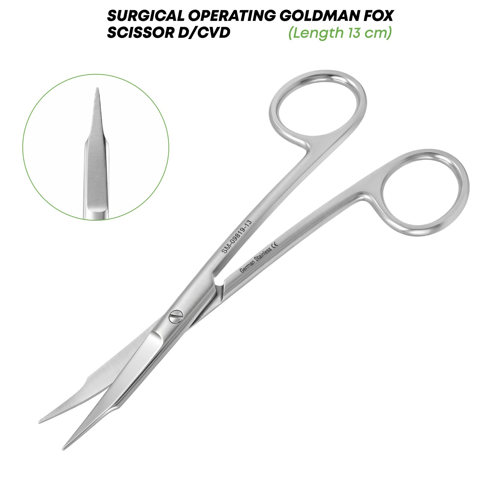 Goldman Fox Surgical Scissors 13 cm Stainless Steel Surgical Instrument German