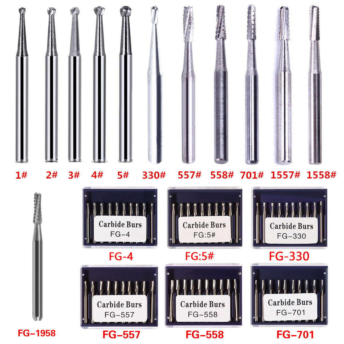 Dental FG Fresas de carburo de tungsteno Fit Alta Velocidad pieza de mano USA