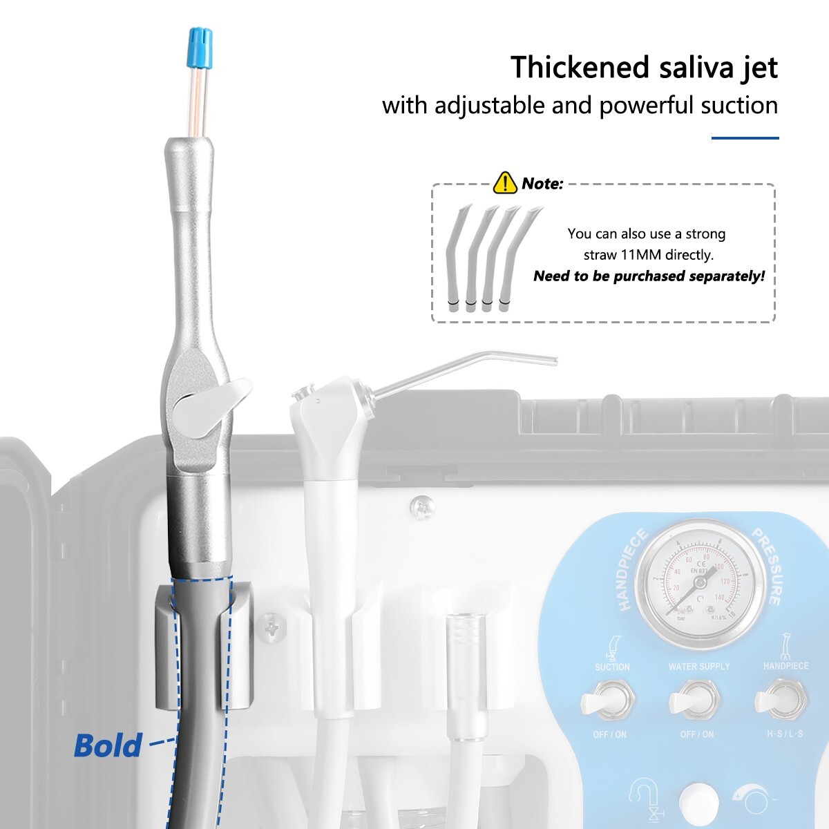 Portable Dental Delivery Unit System Cart Air Compressor Syringe Suction P206S
