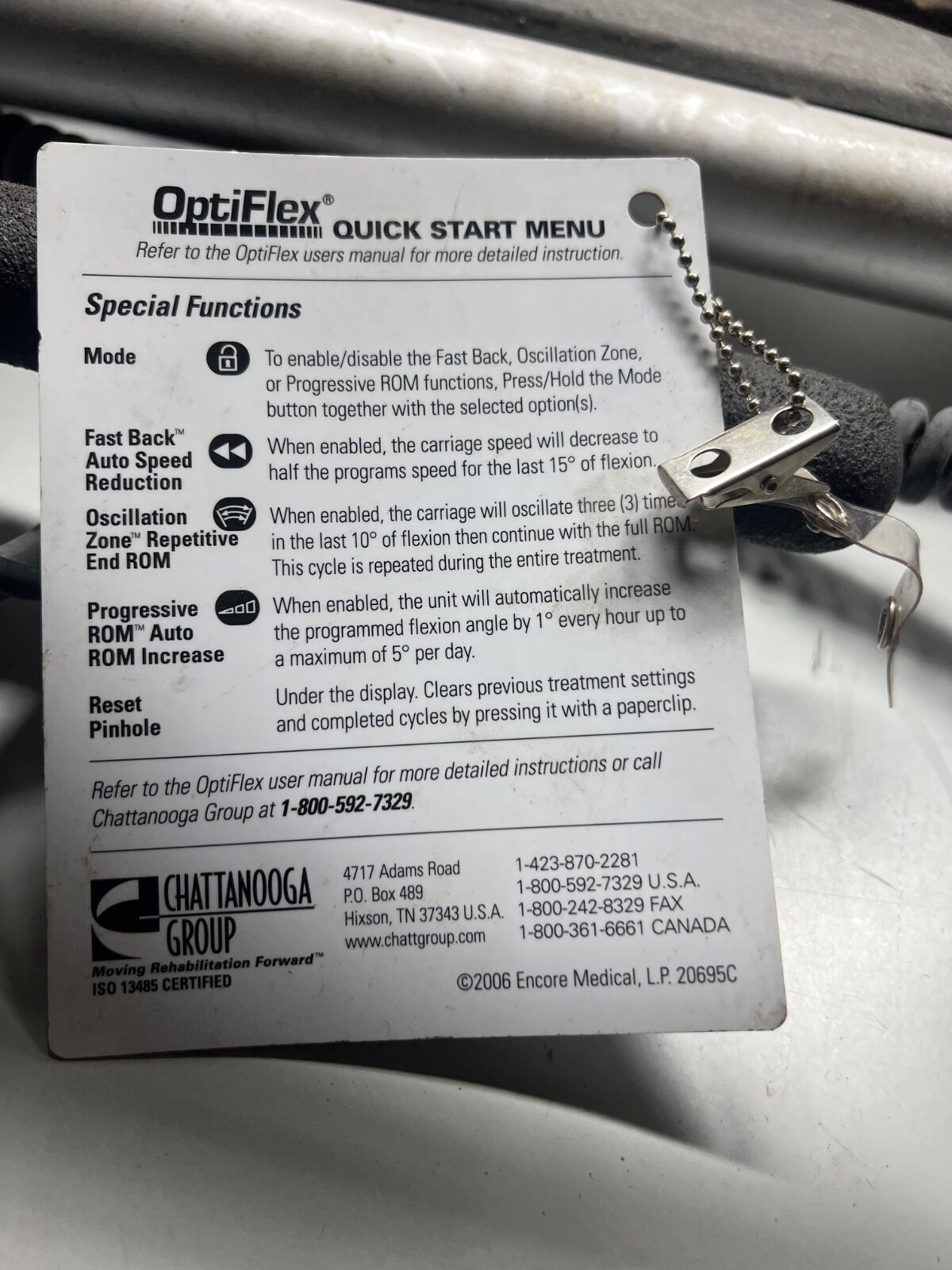 1 Control Unit remote Chattanooga Group OptiFlex
