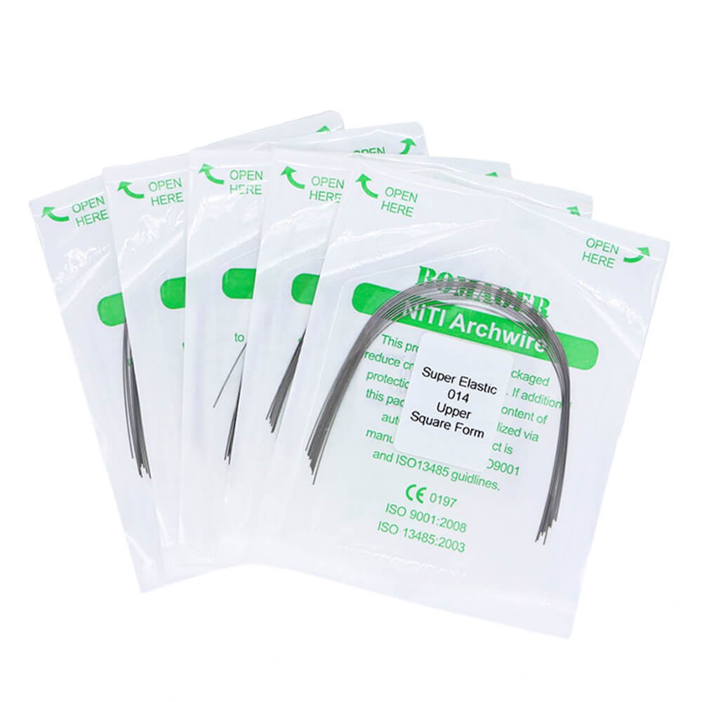 100×Dental Orthodontic Super Elastic Niti Round Arch Wire Square Form 014 Upper