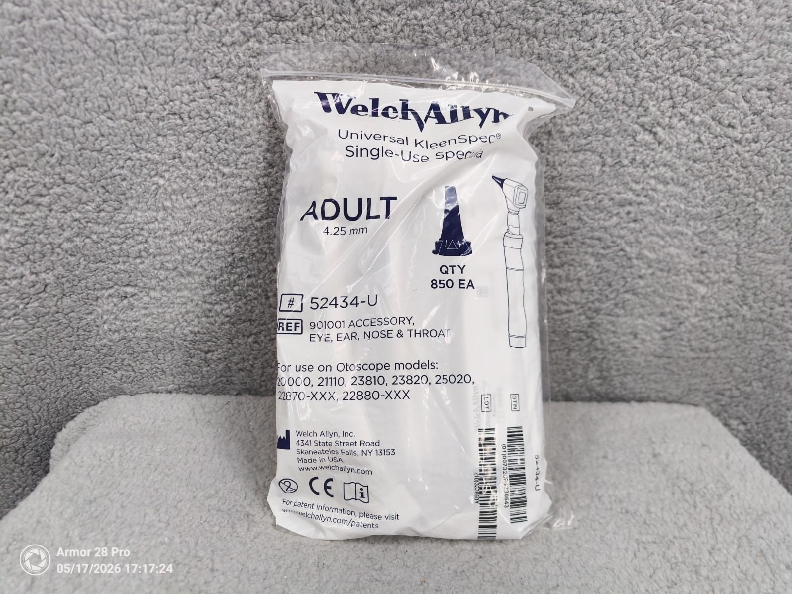 Welch Allyn KleenSpec Disposable Otoscope Specula 4.25MM, Bag of 850, New