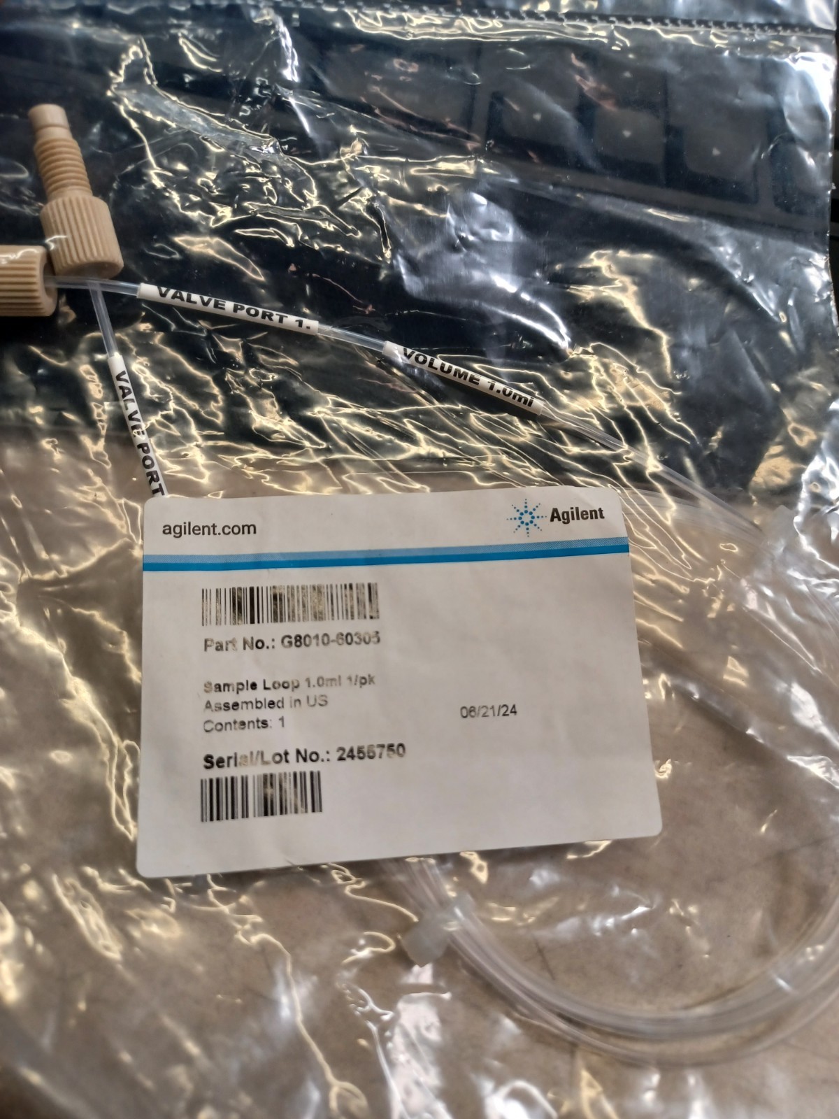 G8010-60305 – Sample loop for AVS switching valve, 1.0 mL volume