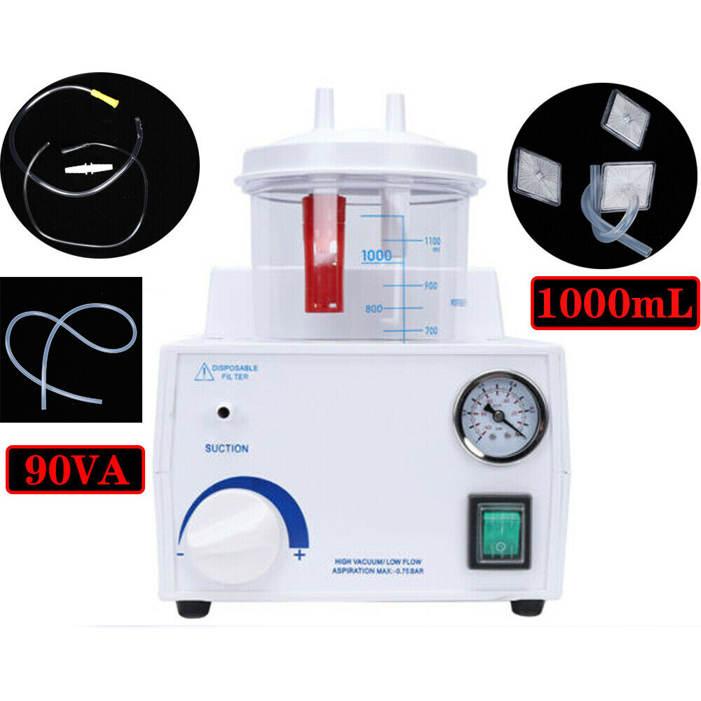 1000mL 90VA Emergency Quiet Vacuum Phlegm Medical Aspirator Suction Unit Machine