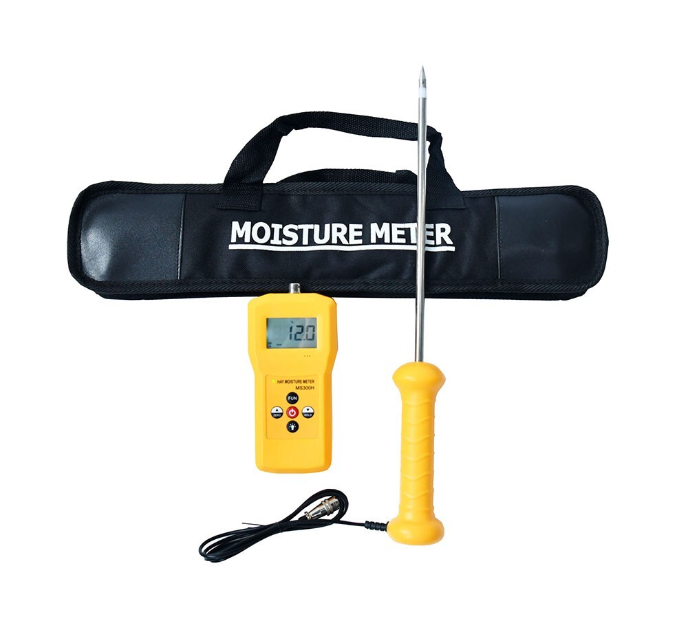 Digital Hay Moisture Tester Meter with Needle 280mm Range 0-80% Resolusion 0.1
