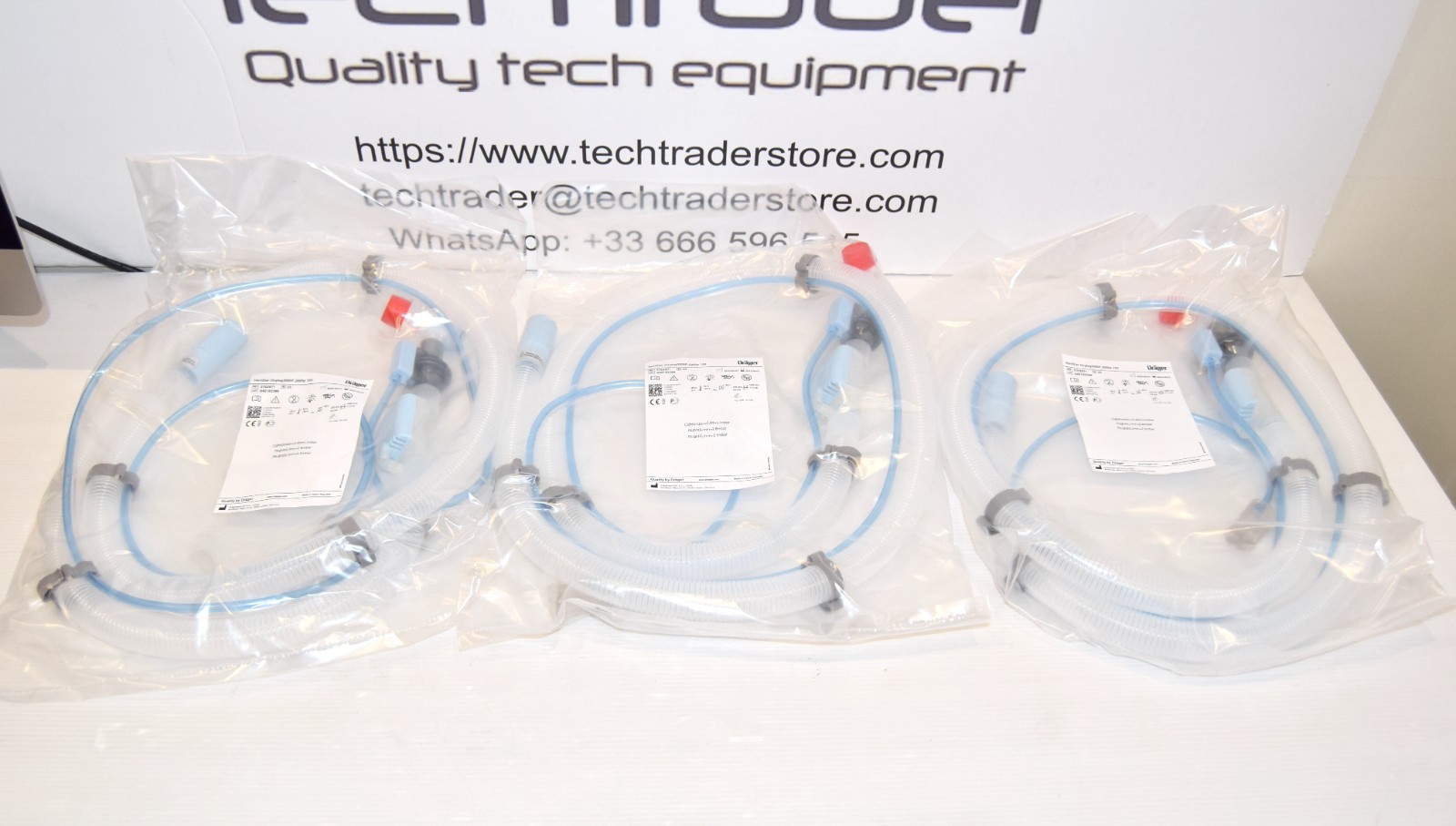 3X Drager Adult Disposable Breathing Circuit Oxylog 2000 / 3000 Ref. 5702871