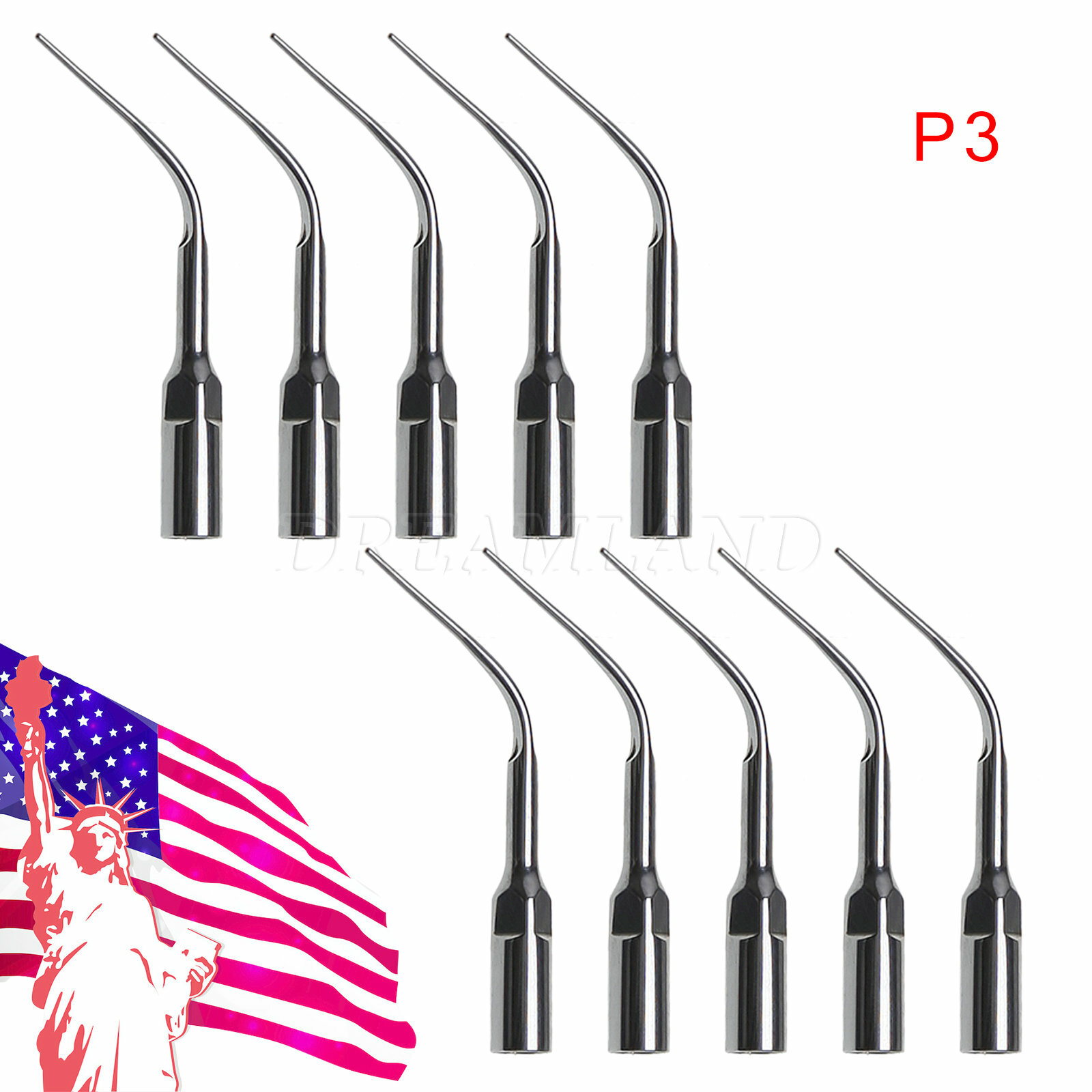 10 SKYSEA Dental Ultrasonic Scaling Perio Insert Tips P3 for Woodpecker EMS tips