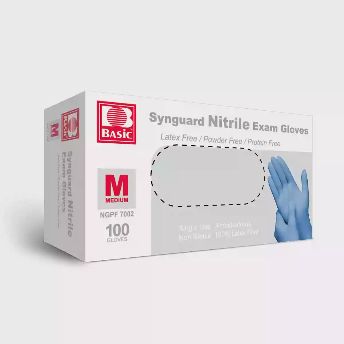 Synguard Nitrile Exam Gloves Powder-Free Blue medium (4x 100/Bx)