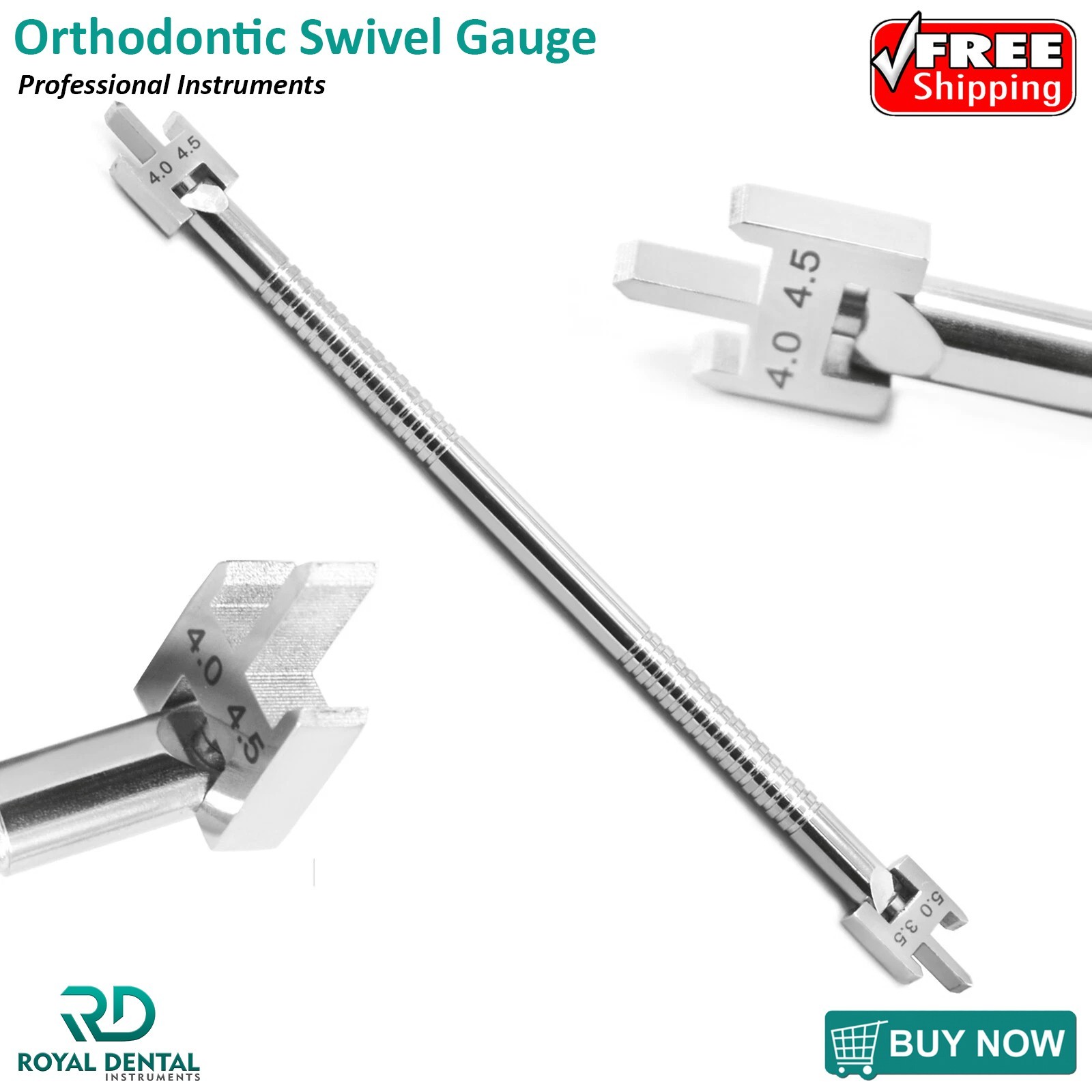 Orthodontic Instruments Bracket Height Swivel Head Positioning Gauge Dental