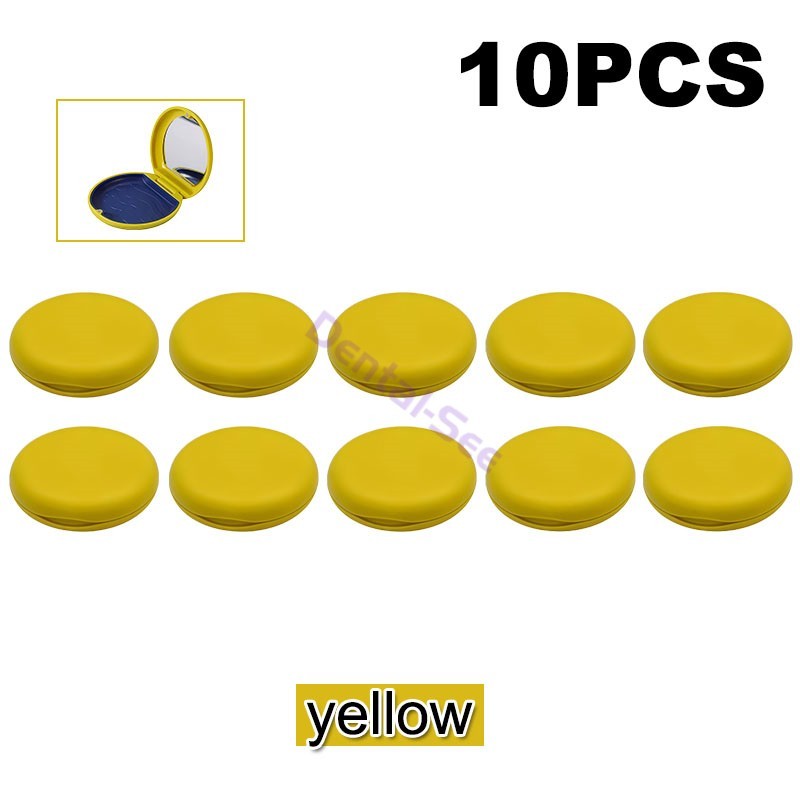 10Pcs Dental Retainer Boxes Denture Case Mouthguard Containers Box With Mirror
