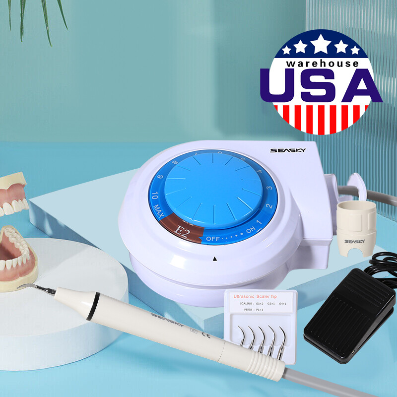 Dental Ultrasonic Scaler + Handpiece Tip*5 fit Woodpecker EMS FDA E2+ USA