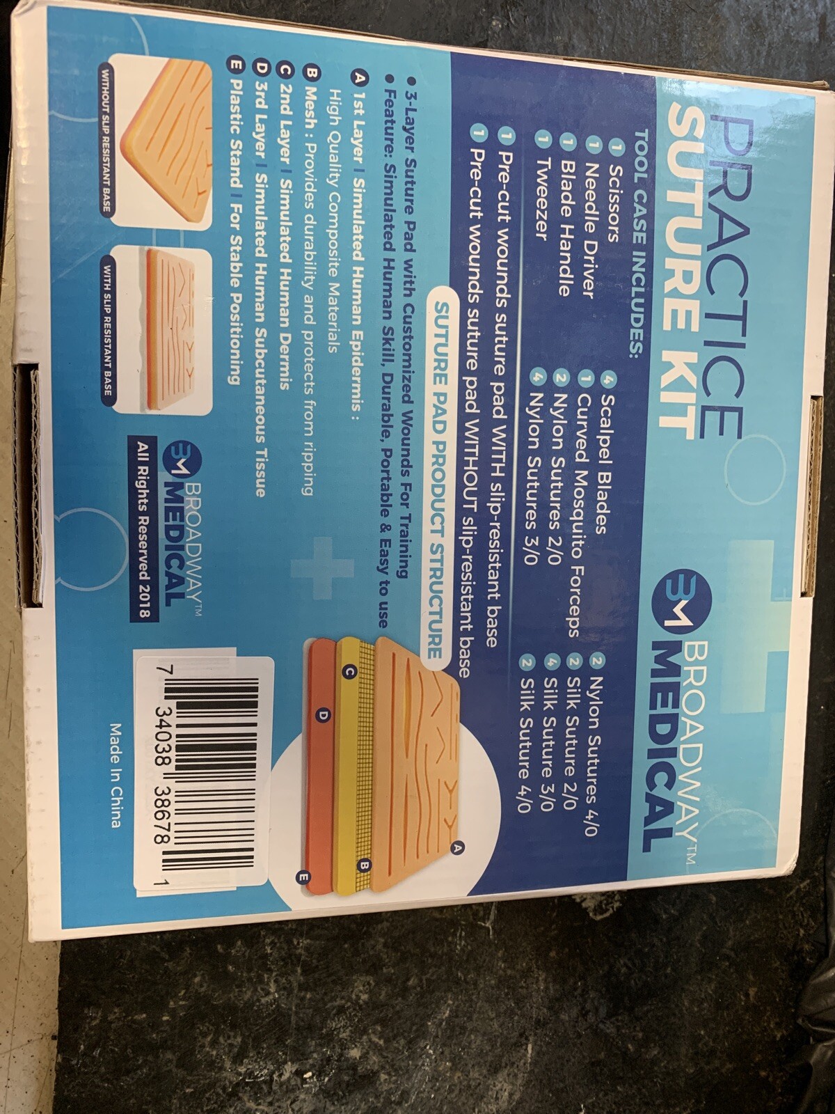 Complete Suture Training Kit With Silicone Pad Suture Vet Nurse Doctor