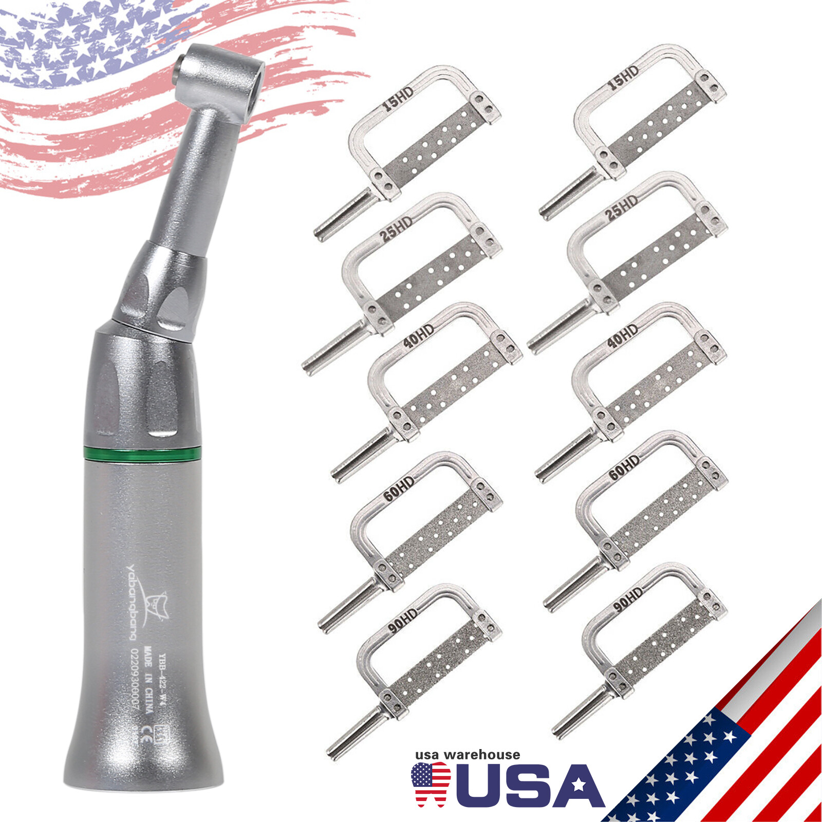 Dental Ortho 4:1 Reduction Interproximal Stripping IPR Contra Angle +Strips