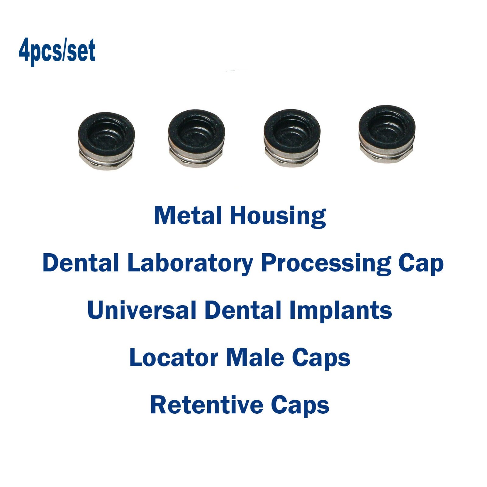Dental Overdenture Attachment Abutments Strong Retentive Caps Metal Housing Cap