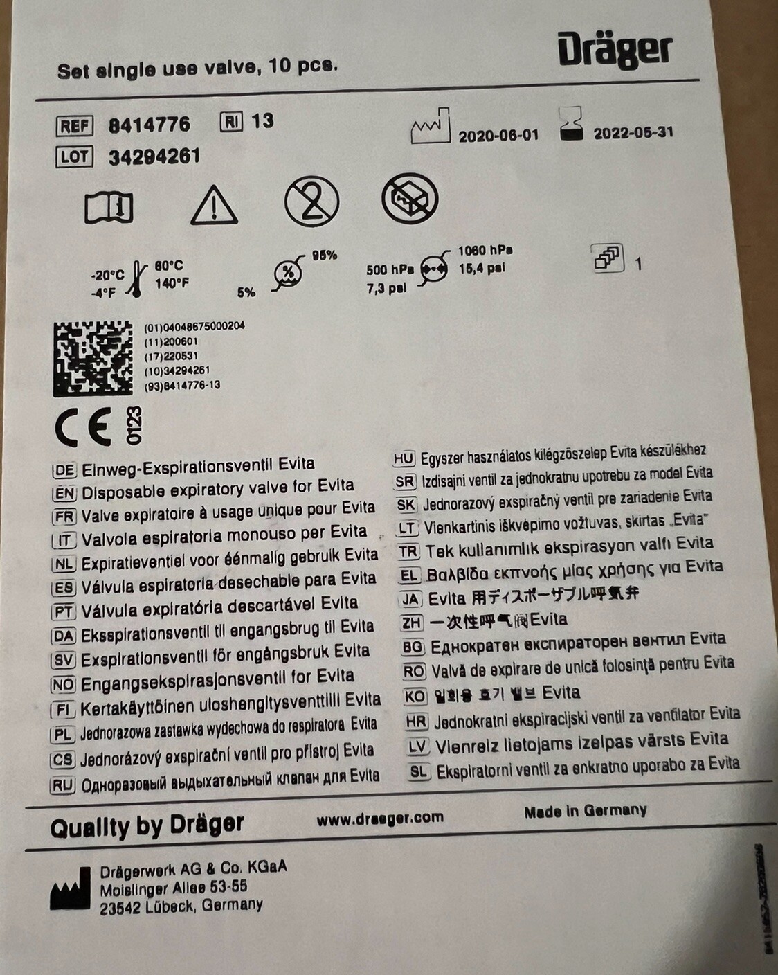 DRAGER EVITA XL- EVITA 4 EXPIRATORY VALVE