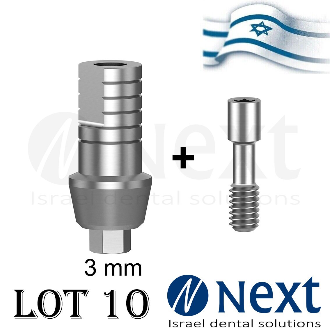 Lotx10 Straight Titanium Abutment Internal Hex wide Ø5.5 mm shoulder 3 mm