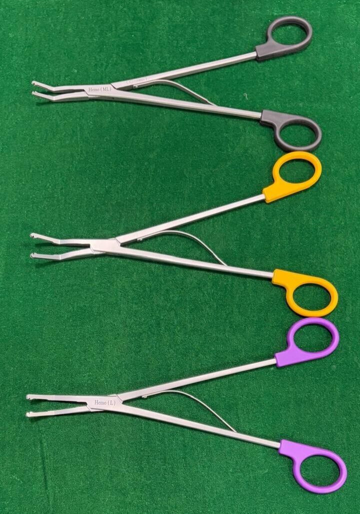 3pc Laparoscopic Open Surgery Hem-o-Lok Applier (ML/L/XL) Reusable Instruments