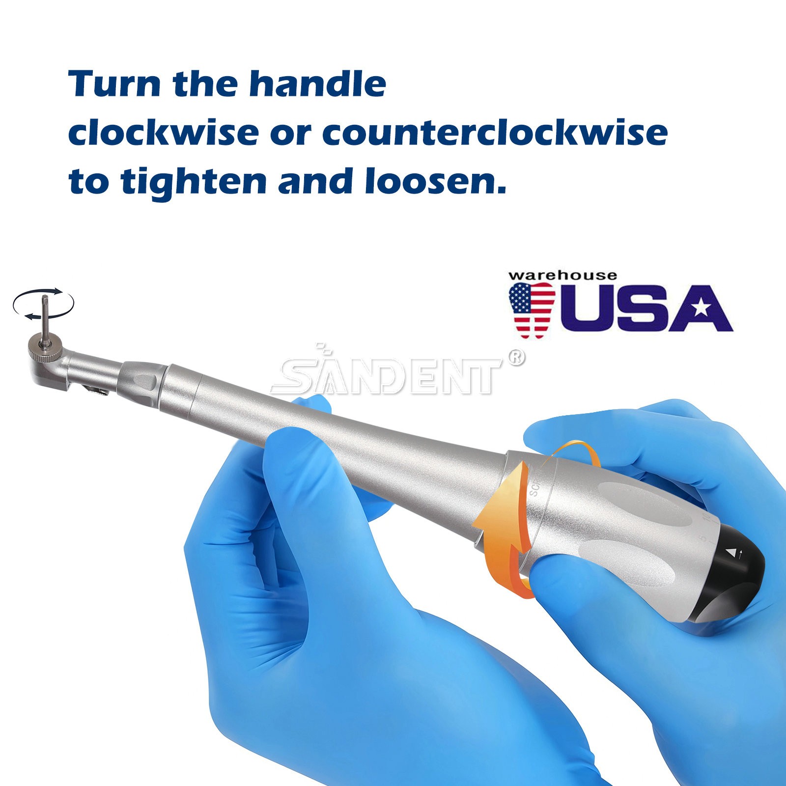 SANDENT NSK Style Dental High Speed Turbine Handpiece Push Button 4 holes SALE!
