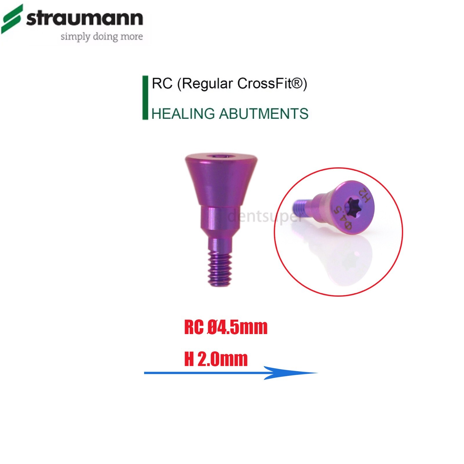 RC Fit Straumann ITI Bone Level Dental Healing Abutment Healing Closure D4.5-6.5