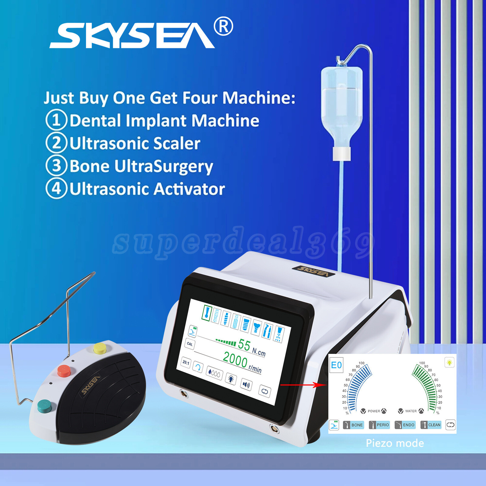 Dental Piezo Surgery & Implant Motor Device 2 IN 1 SURGIC TOUCH Bone Cutter po