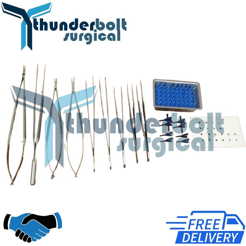 Micro Surgery Instrument Set 9 Pcs With Micro Vascular Clamp Plastic Surgery