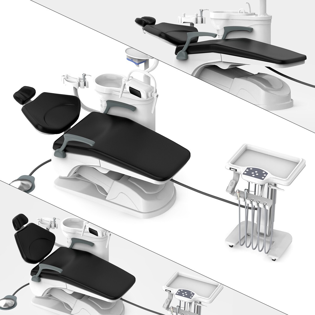 Dental Unit Chair Integral Computer Controlled DC / Mobile Delivery Unit 4 Hole