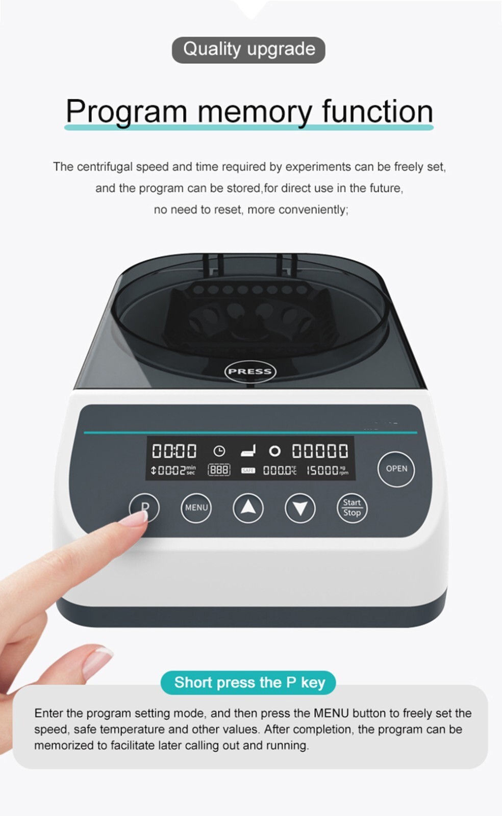 High Speed Microcentrifuge Lab Digital Centrifuge Machine for Capillary Tubes