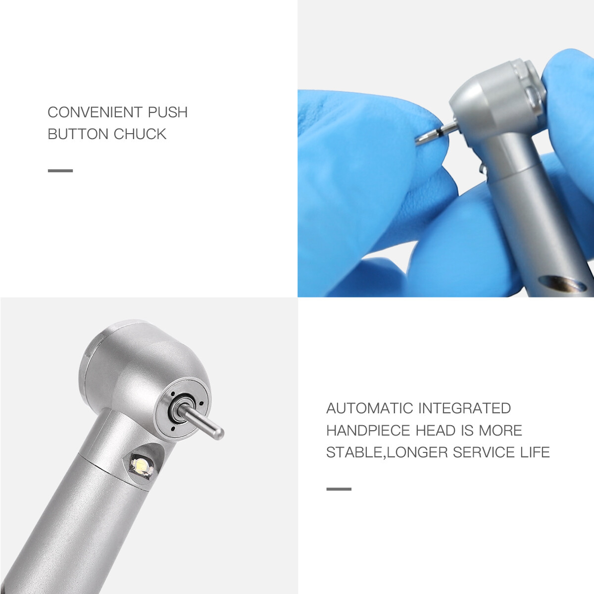 AZDENT Dental LED High Low Speed Handpiece Contra Angle Straight Air Motor Kits
