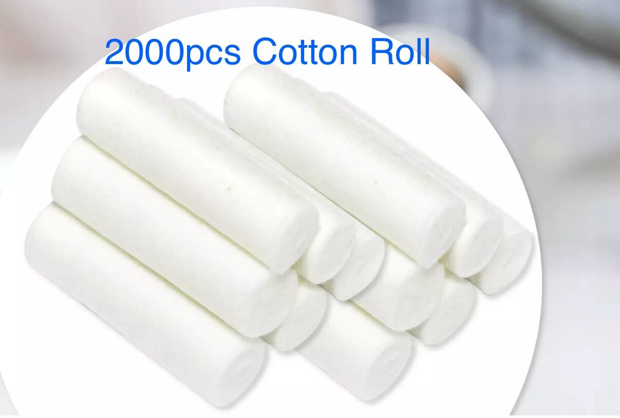 2000pcs Dental Cotton Rolls Premium Quality Size #2 Medium Nonsterile, 3/8″
