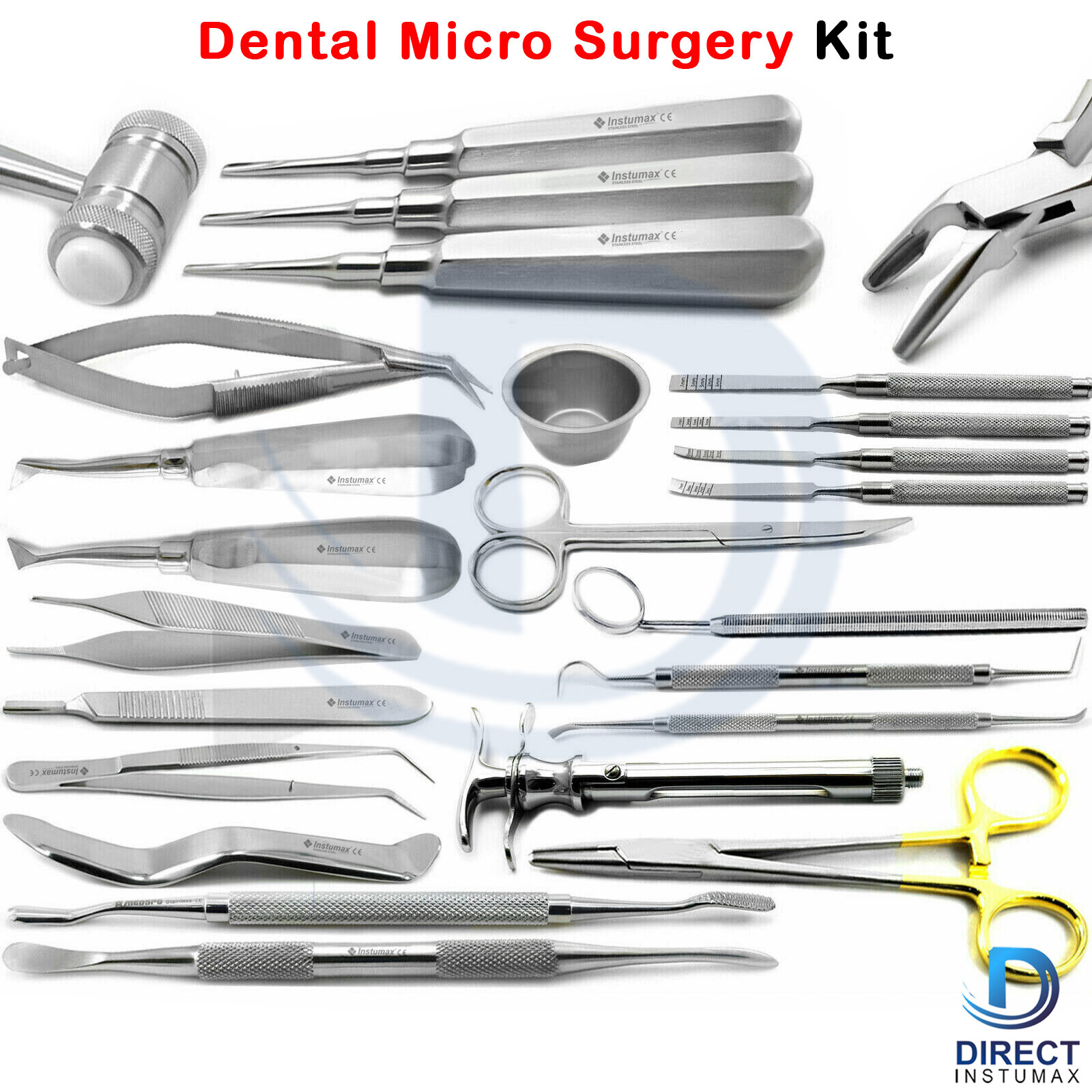 Dental Oral Surgery Instruments Extraction Elevators Periodontal Tools Kit Set