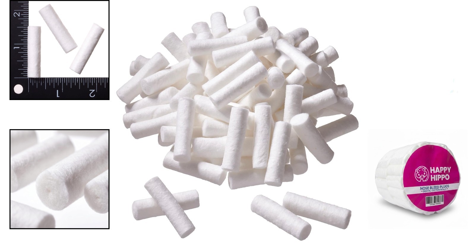 100 Count Extra Absorbent Cotton Rolls – Ideal Nosebleed Plugs for Family Travel