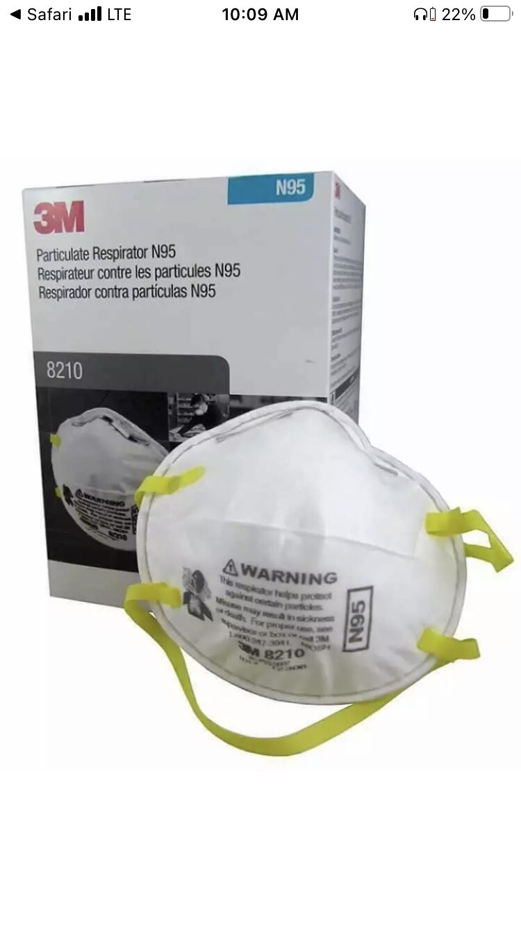 3M 8210 N95 Particulate Respirator, 1- Box of 20 Masks, EXP. 08/2026 Valid Codes