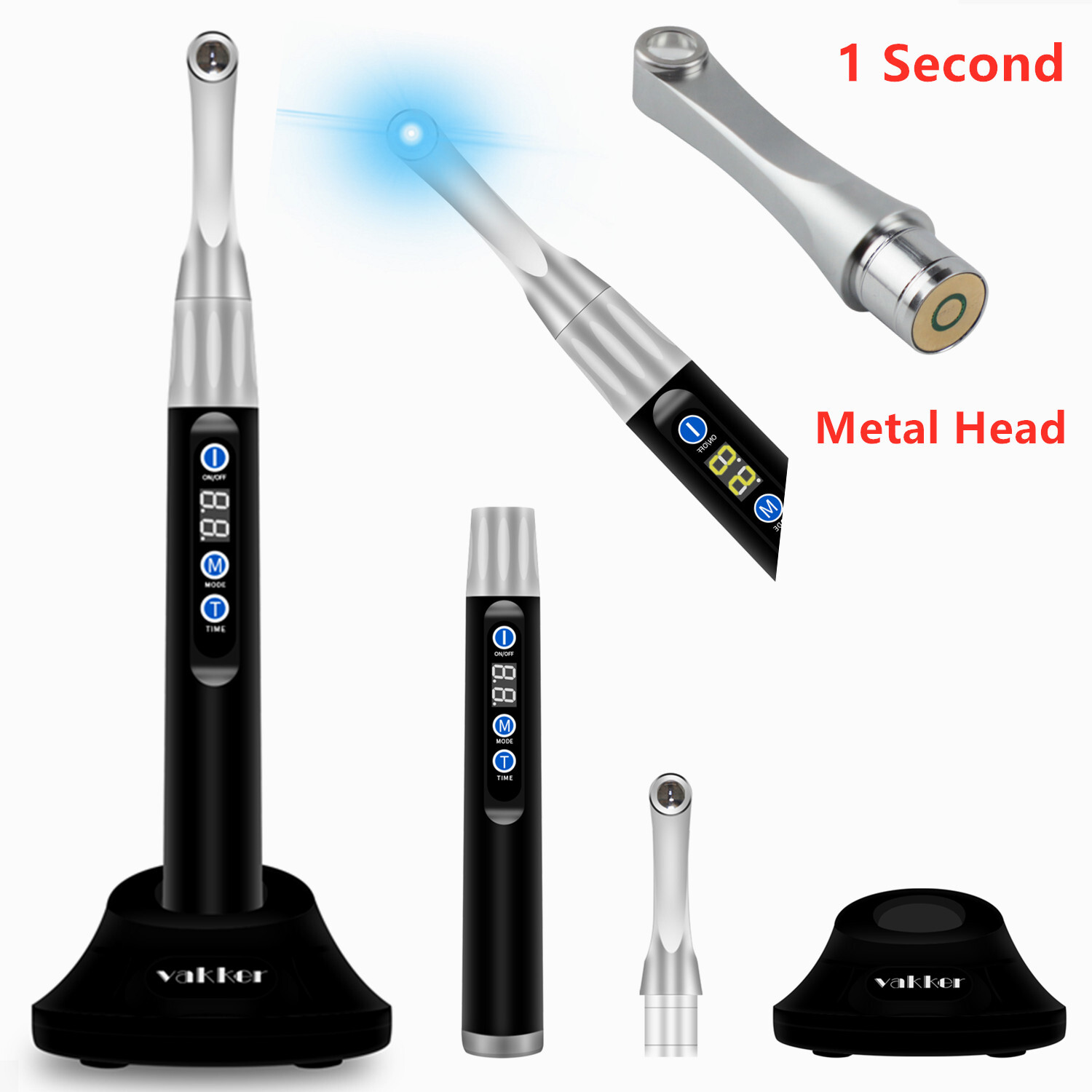VAKKER Metal Head Dental Woodpecker iLed II Style Curing Light 1 Sec Cure Lamp