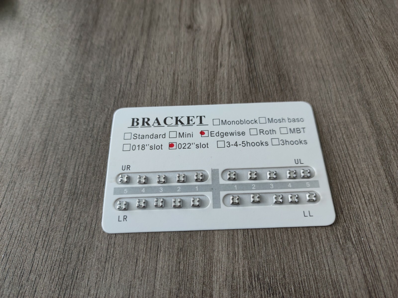 100Sets Dental Orthodontics Brackets Standard Edgewise 022 Slot No Hook