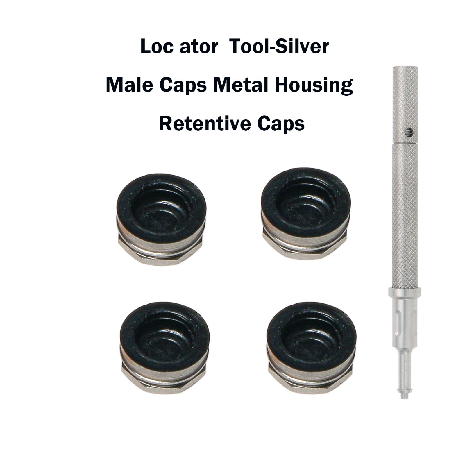 Universal Implant Locator Core Tool Overdenture Metal Housing & Lab Cap Assembly