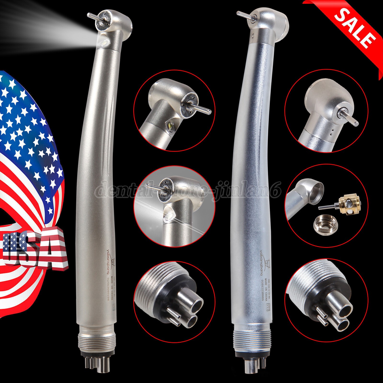 1-5*Dental E-generator LED /Without LED High Speed Handpiece Standard Head 4Hole