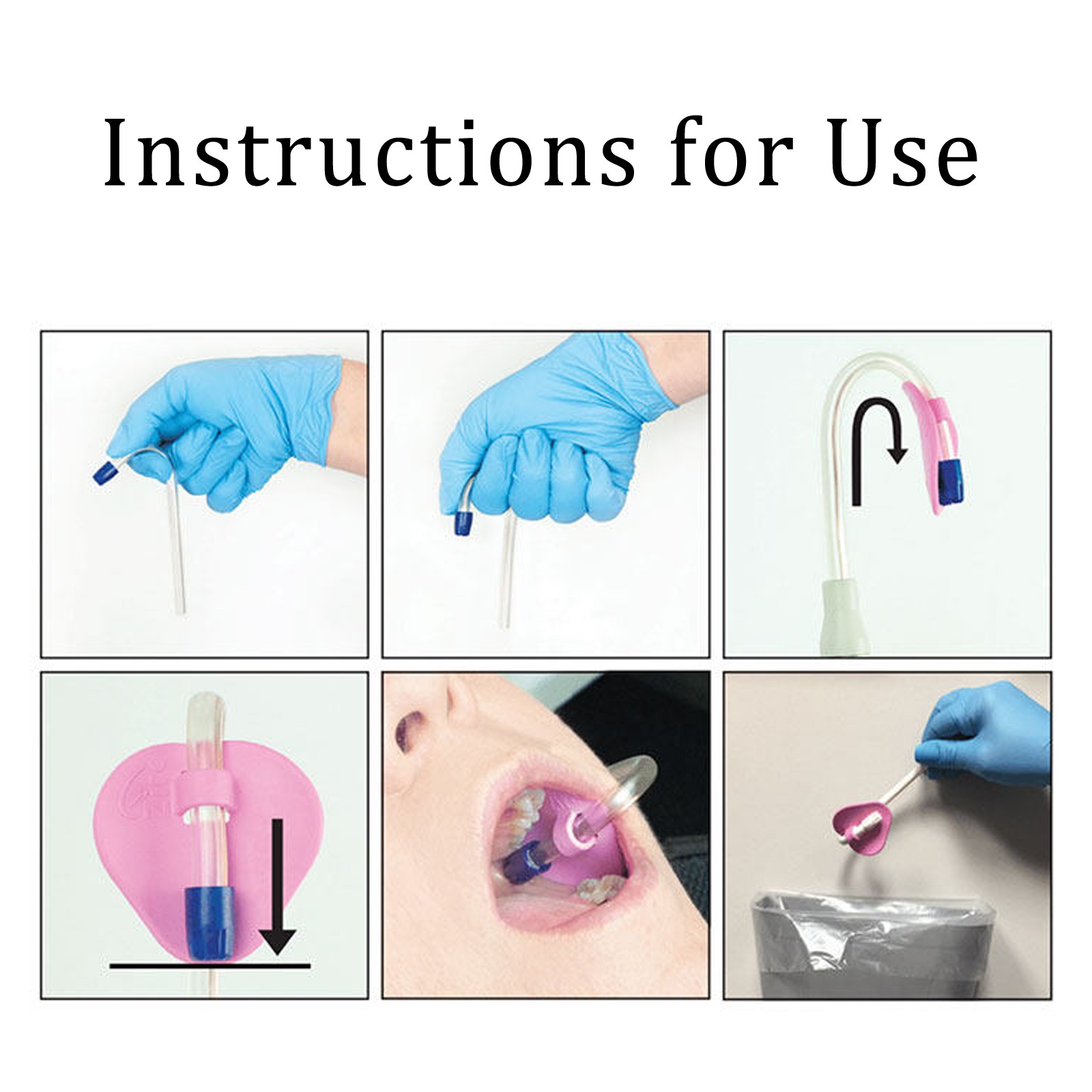 Dental Saliva Ejectors Ejector Disposable Suction Tips Holder Pink