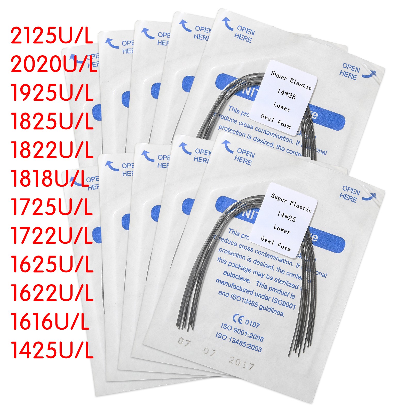 10 Packs Dental Orthodontic Arch Wire Rectangular Niti Super Elastic Upper/Lower