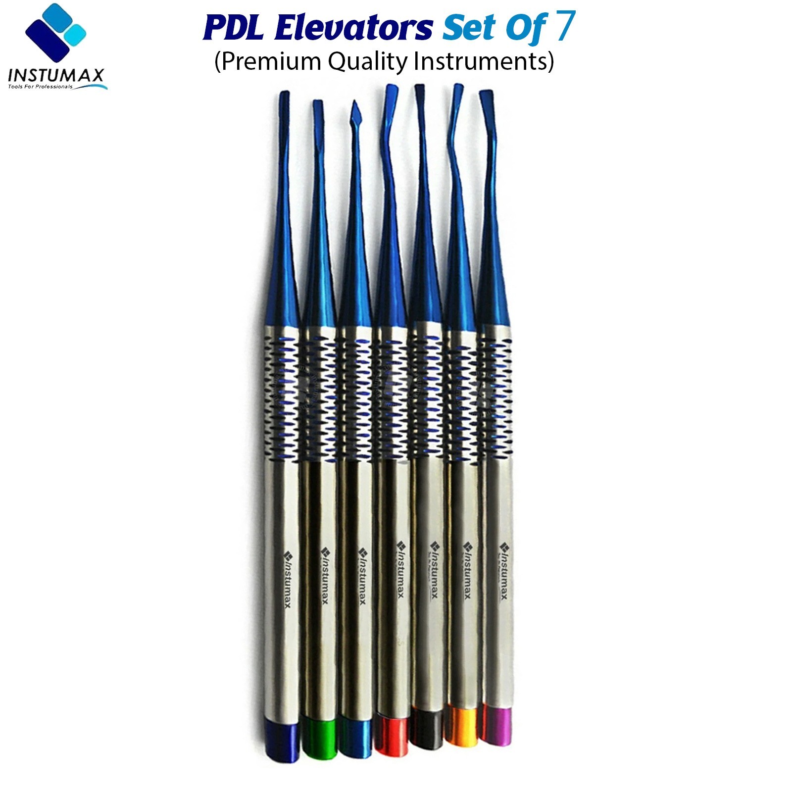 Dental PDL Luxating Root Elevators Set of 7 Precise Periotomes Tips Titanium Lab