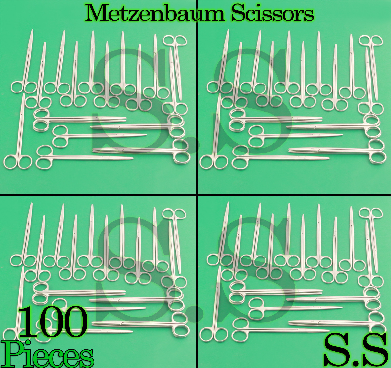 100 Pieces Of METZENBAUM Scissors 9″ Straight Surgical Instruments