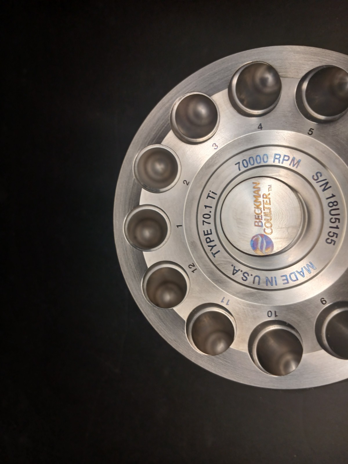 Beckman Coulter Type 70.1 Ti Fixed-Angle Titanium Rotor, MFG 2018