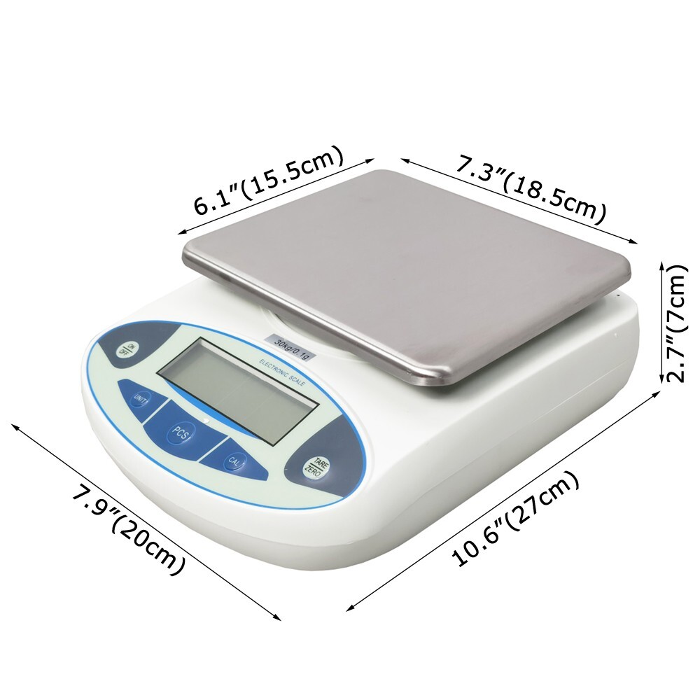 Lab Electronic Scale Plug-in/Dry Battery Dual Use 30kg/0.1g Analytical Balance