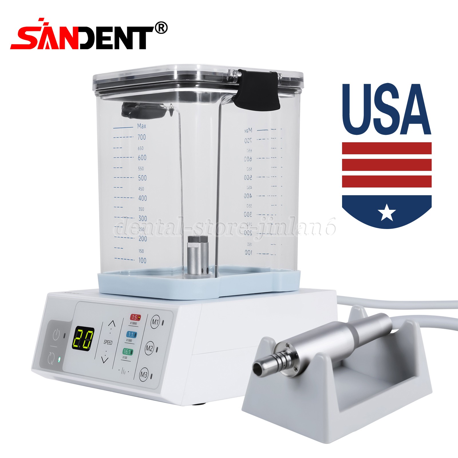 NSK Style Dental Brushless LED Electric Micro Motor 1:5 Increase Handpiece USA