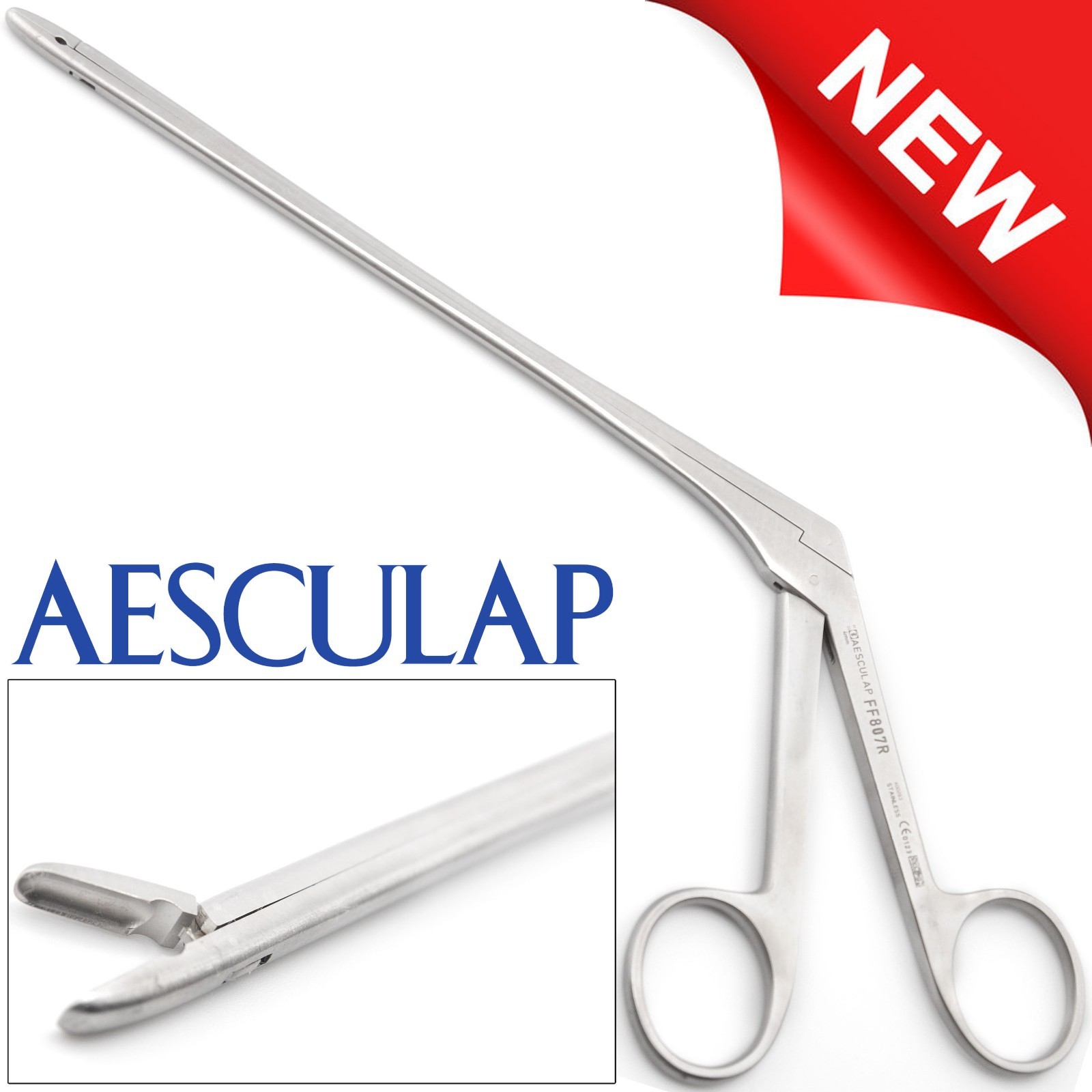 AESCULAP FF807R Surgical Spurling Pituitary Straight Rongeur 4mm x 10mm Bite 7″