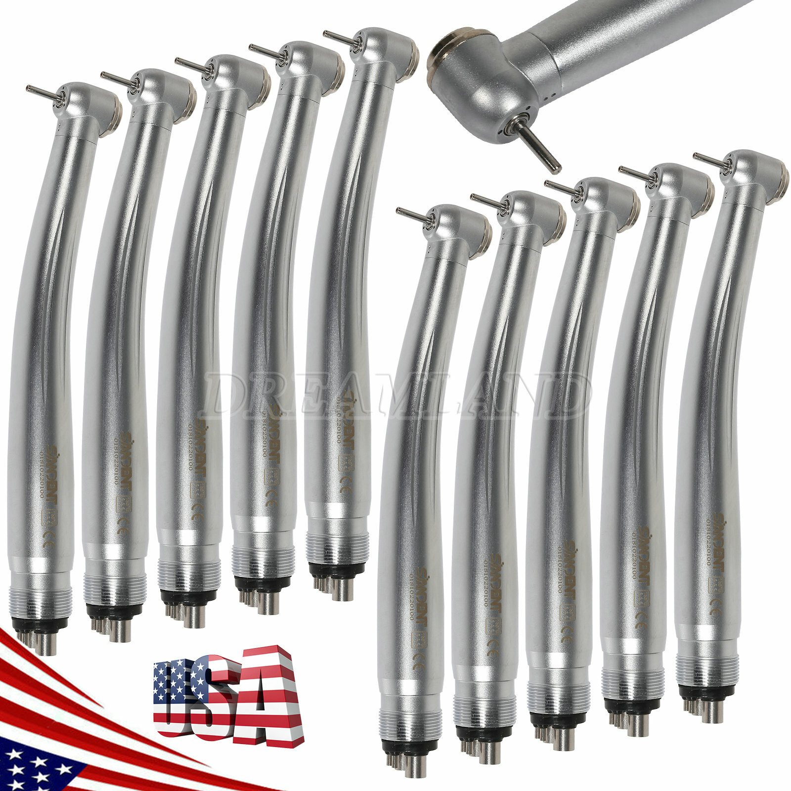 10pcs SANDENT NSK PANA MAX Style Dental High Speed Handpiece Push 4 Hole / Rotor
