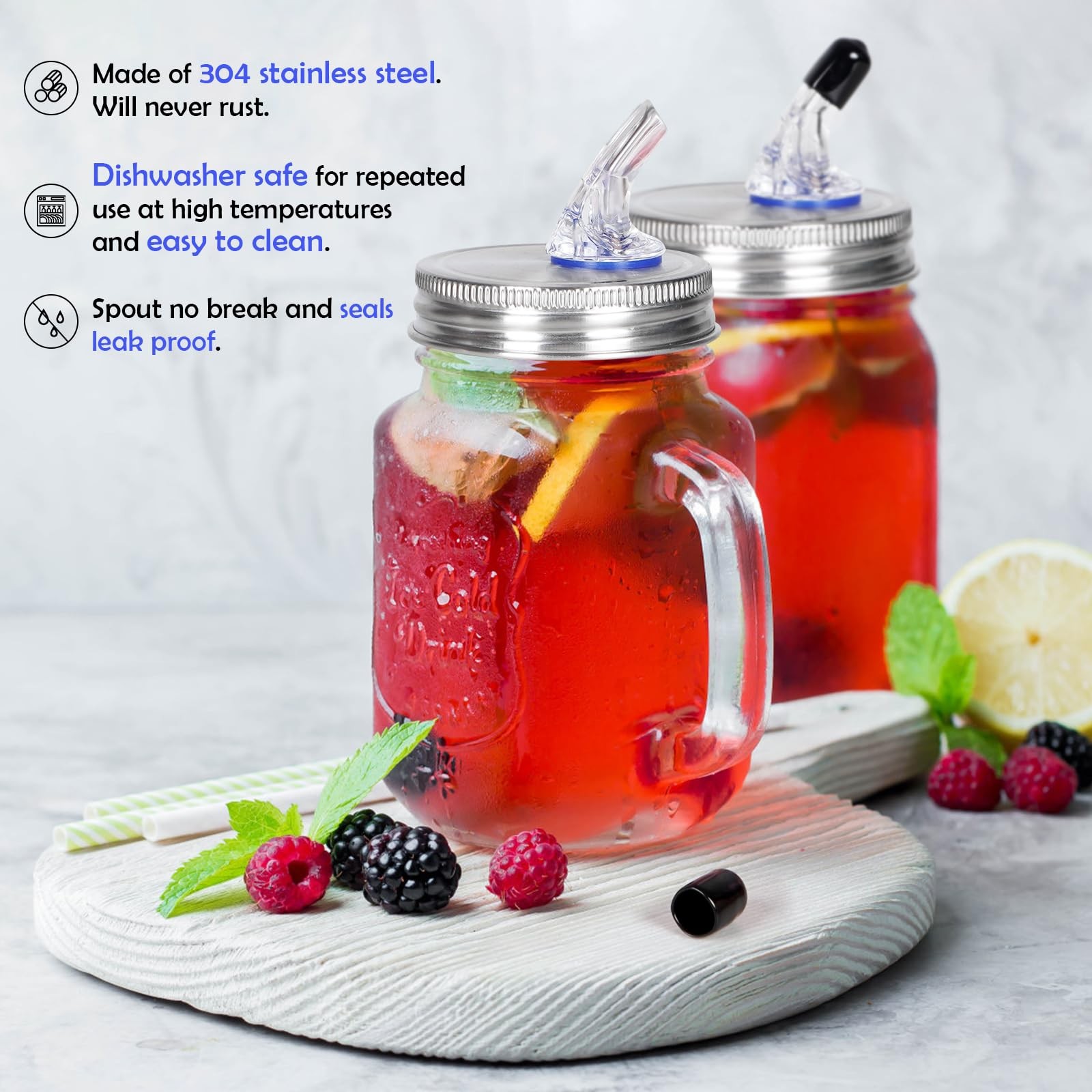 Stainless Steel Mason Jar 2.75 Inch Regular Mouth(New Style), silver lid 1