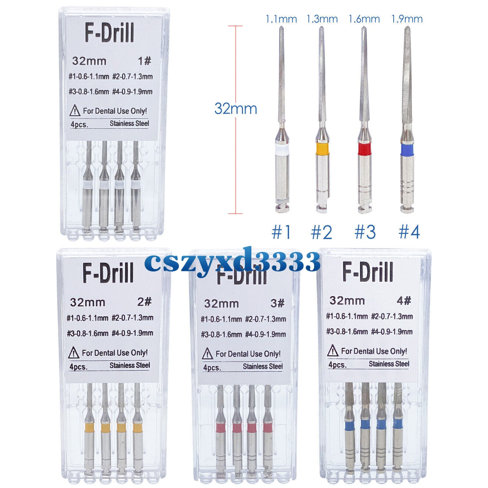 1/3/5/10 Box Dental Endodontic Stainless Steel Root Canal Fiber Post Drills