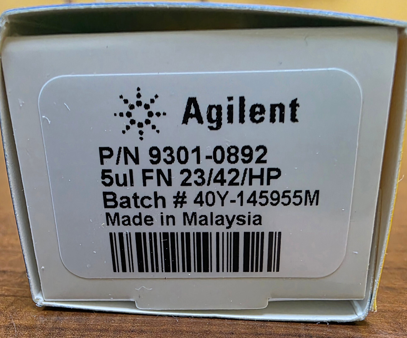Agilent 9301-0892 Syringe, 5 µL, fixed needle, 23/42/cone