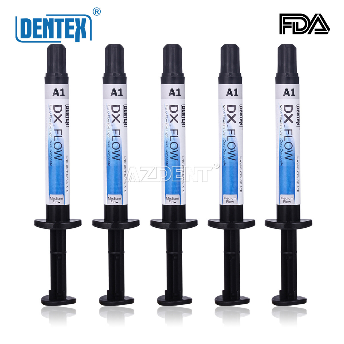 DX.FLOW Dental Flowable Cure Light Composite Resin A1 A2 A3 Syringes Medium