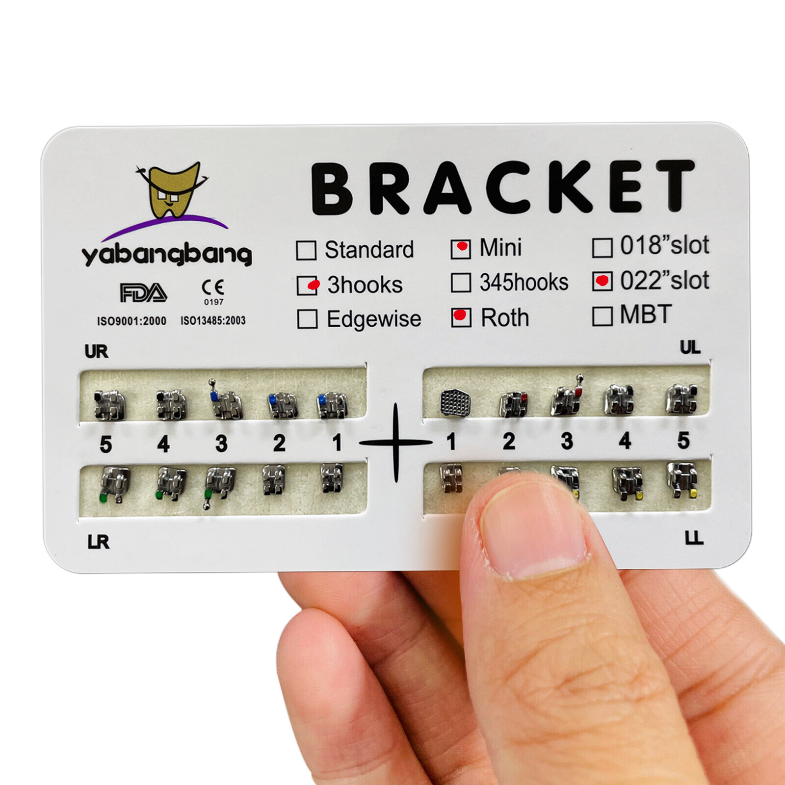 10-100 Packs Dental Orthodontic Brackets Braces Mini Roth .022 Hooks 3